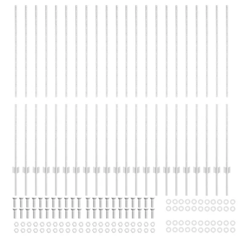 Kerítéstartók 44 db U-csatorna Ezüst 200 cm Acél