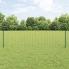  Kerítés oszlopokkal Zöld 0,6 x 10 m Acél és PVC