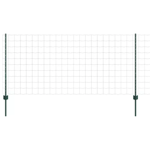  Kerti Kerítés Szett 2 darab Zöld PVC bevonatú acél 10 x 1 m