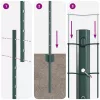  Kerti Kerítés Szett 2 darab Zöld PVC bevonatú acél 10 x 1 m