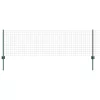  Kerítés oszlopokkal Zöld 0,6 x 25 m Acél és PVC