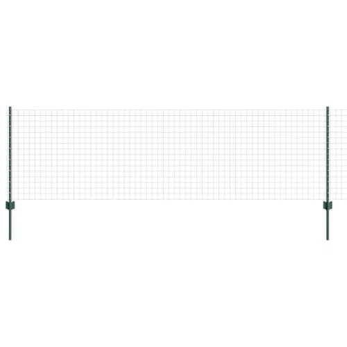  Kerítés oszlopokkal Zöld 0,8 x 25 m Acél és PVC