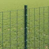  Kerítés oszlopokkal Zöld 0,8 x 25 m Acél és PVC