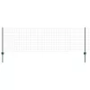  Kerítés oszlopokkal Zöld 0,8 x 25 m Acél és PVC