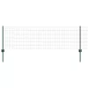  Kerítés oszlopokkal Zöld 0,6 x 25 m Acél és PVC
