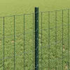  Kerítés oszlopokkal Zöld 0,8 x 25 m Acél és PVC