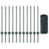  Kerítés oszlopokkal Zöld 0,8 x 25 m Acél és PVC