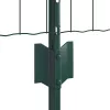  Kerítés oszlopokkal Zöld 0,8 x 25 m Acél és PVC