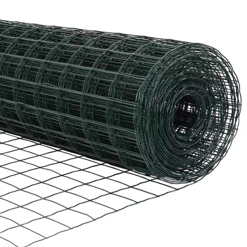 Kerítés oszlopokkal Zöld 0,6 x 25 m Acél és PVC