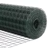  Kerítés oszlopokkal Zöld 0,6 x 25 m Acél és PVC