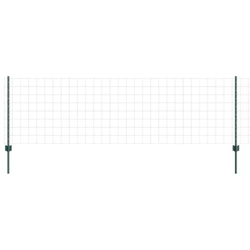  Kerítés oszlopokkal Zöld 0,8 x 25 m Acél
