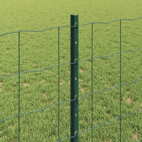  Kerítés oszlopokkal Zöld 0,8 x 25 m Acél