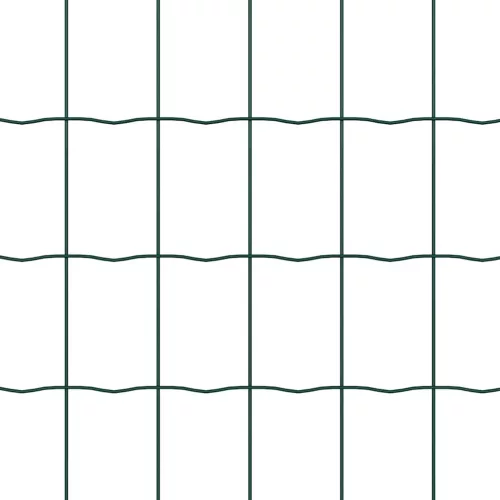  Kerítés oszlopokkal Zöld 0,6 x 25 m Acél és PVC