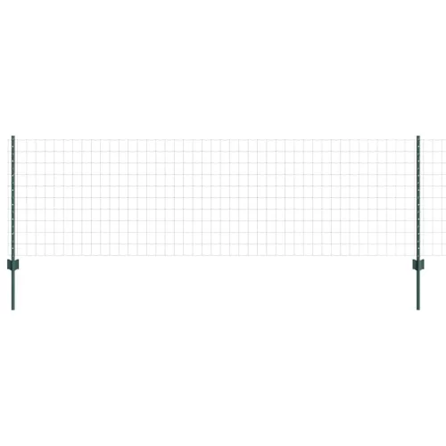  Kerítés oszlopokkal Zöld 0,8 x 25 m Acél