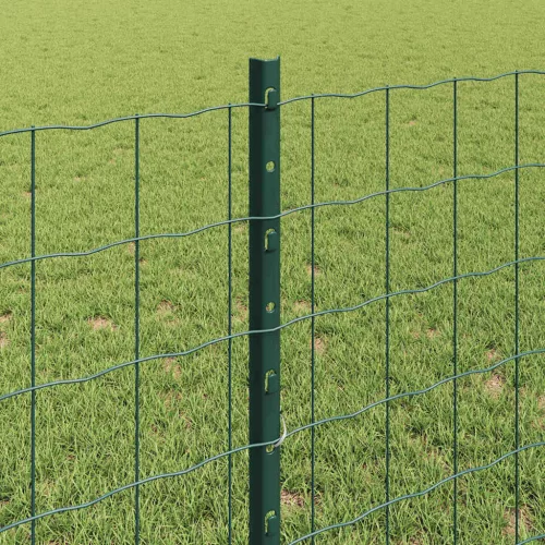  Kerítés oszlopokkal Zöld 0,8 x 25 m Acél