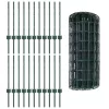  Kerítés oszlopokkal Zöld 0,6 x 50 m Acél és PVC