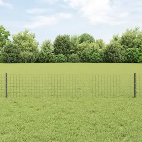  Euro Kerítés 5 U Poszttal Szürke 0,4x10 m Acél