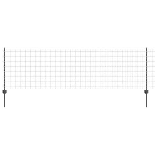  Kerítés oszlopokkal Szürke 0,8 x 25 m Acél és PVC