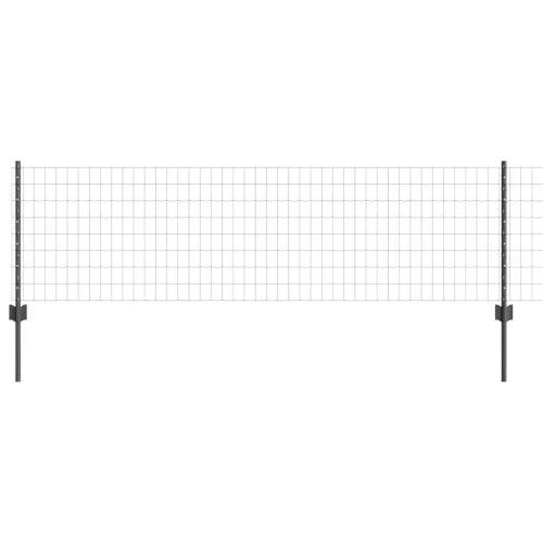  Kerítés oszlopokkal Szürke 0,6 x 25 m Acél és PVC