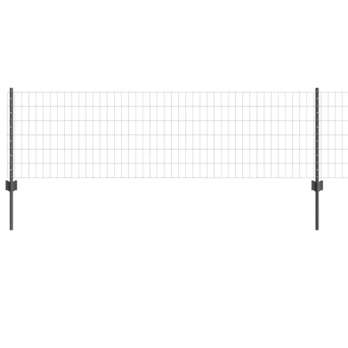  Kerítés oszlopokkal Szürke 0,6 x 25 m Acél és PVC