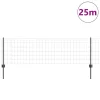  Kerítés oszlopokkal Szürke 0,6 x 25 m Acél és PVC