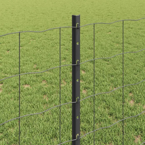  Kerítés oszlopokkal Szürke 0,8 x 25 m Acél