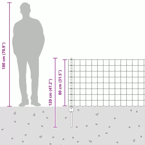  Kerítés oszlopokkal Szürke 0,8 x 25 m Acél