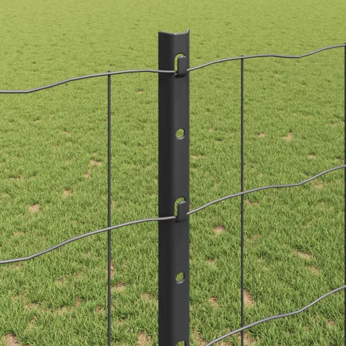  Kerítés oszlopokkal Szürke 1,2 x 25 m Acél