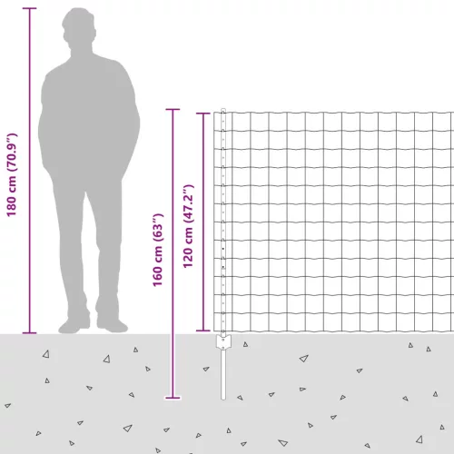 Kerítés oszlopokkal Szürke 1,2 x 25 m Acél