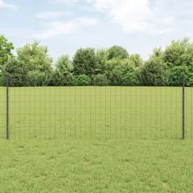  Euro Kerítés 5 Uoszlopos Szürke 0,8x10 m Acél