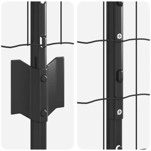  Euro Kerítés 10 U Oszloppal Szürke 1x10 m Acél