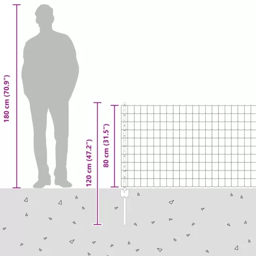 Kerítés oszlopokkal Szürke 0,8 x 25 m Acél