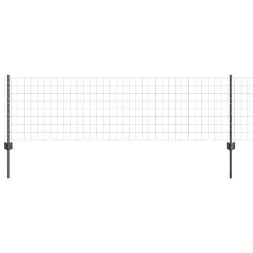  Kerítés oszlopokkal Szürke 0,6 x 50 m Acél és PVC