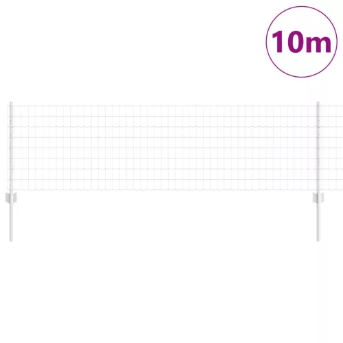  Euro Kerítés 5 U Oszloppal Ezüst 0,6x10 m Acél