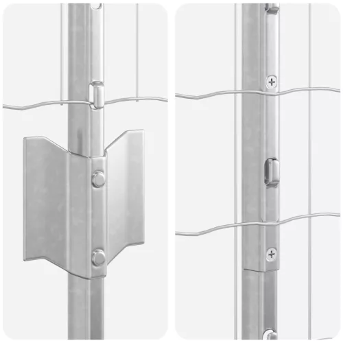  Euro Kerítés 10 U Oszloppal Ezüst 1,5x10 m Acél