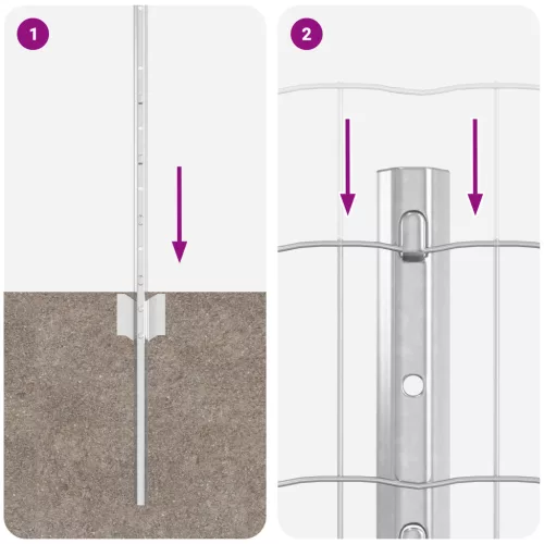  Euro Kerítés 22 U Posztal Ezüst 0,4x50 m Acél