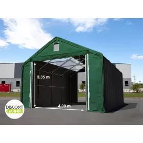   TP Everest 6x12m 3m oldalmagas raktársátor nehezen éghető PRIMEtex 2300 ponyvával, tetőablakkal, zöld
