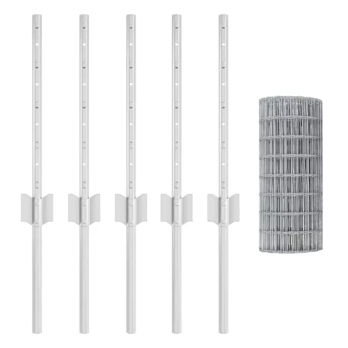  Euro Kerítés 5 U lábbal Ezüst 0,4x10 m Acél