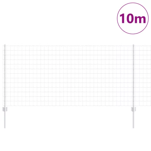  Euro Kerítés 10 U Oszloppal Ezüst 1x10 m Acél