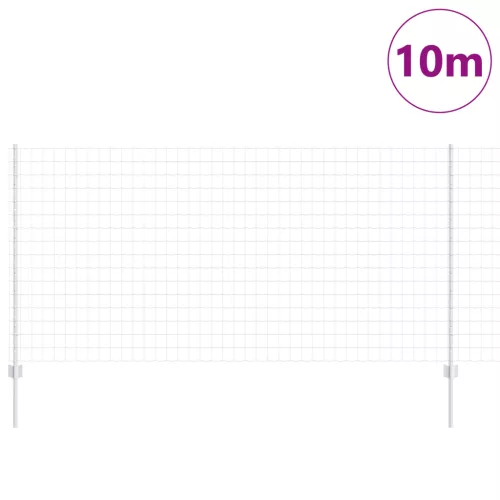  Euro Kerítés 10 U Oszloppal Ezüst 1,2x10 m Acél