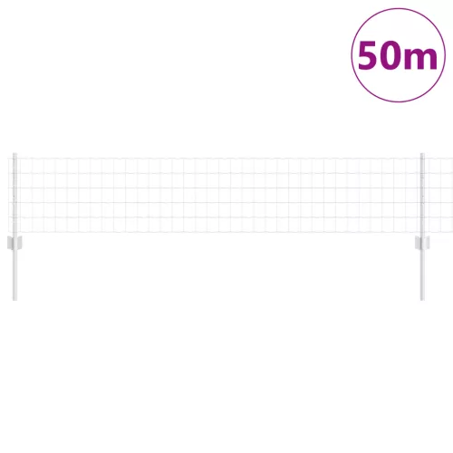  Euro Kerítés 22 U Poszttal Ezüst 0,4x50 m Acél
