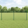  Láncos Kerítés 10 U Oszloppal Zöld 0.8x10 m Acél