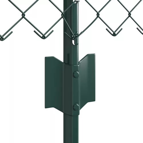  Láncos Kerítés 10 U Oszloppal Zöld 0.8x10 m Acél