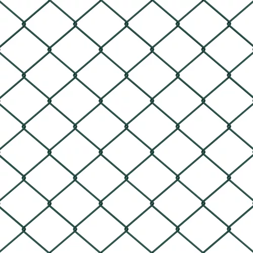  lánc link kerítés 10 U poszttal Zöld 1x10 m acél
