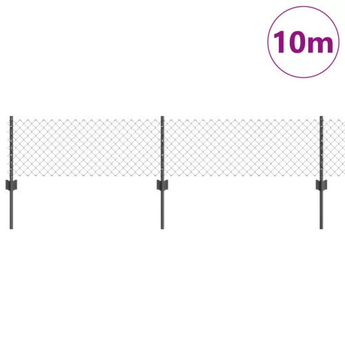  lánc kerítés 10 U poszttal Szürke 0.4x10 m Acél
