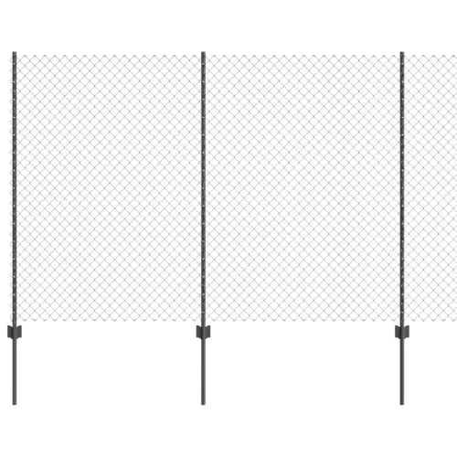  lánckerítés 20 U poszttal Szürke 1.6x10 m Acél