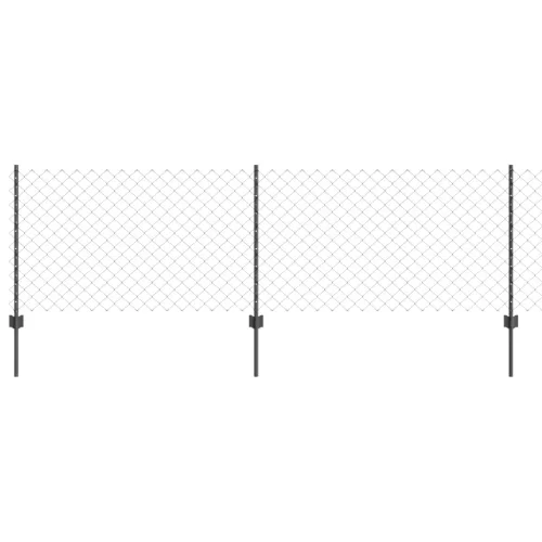  Láncos Kerítés 10 U Poszttal Szürke 0.8x10 m Acél