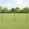  Lánc Link Kerítés 20 U Oszloppal Szürke 1.2x10 m Acél