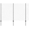  Lánckerítés 44 U oszloppal Szürke 1.6x25 m Acél