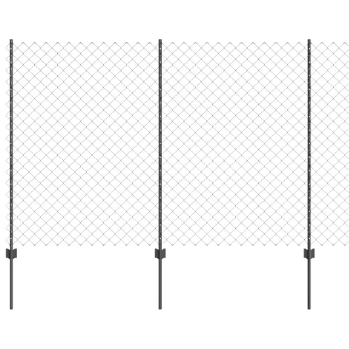 Lánckerítés 44 U oszloppal Szürke 1.6x25 m Acél